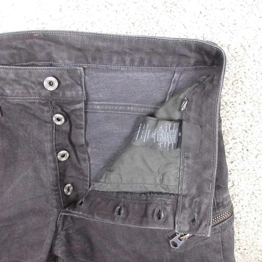 G Star Raw Jeans Mens 32x30 Black Type C Zip 3D Tapered Button Fly Denim Pants